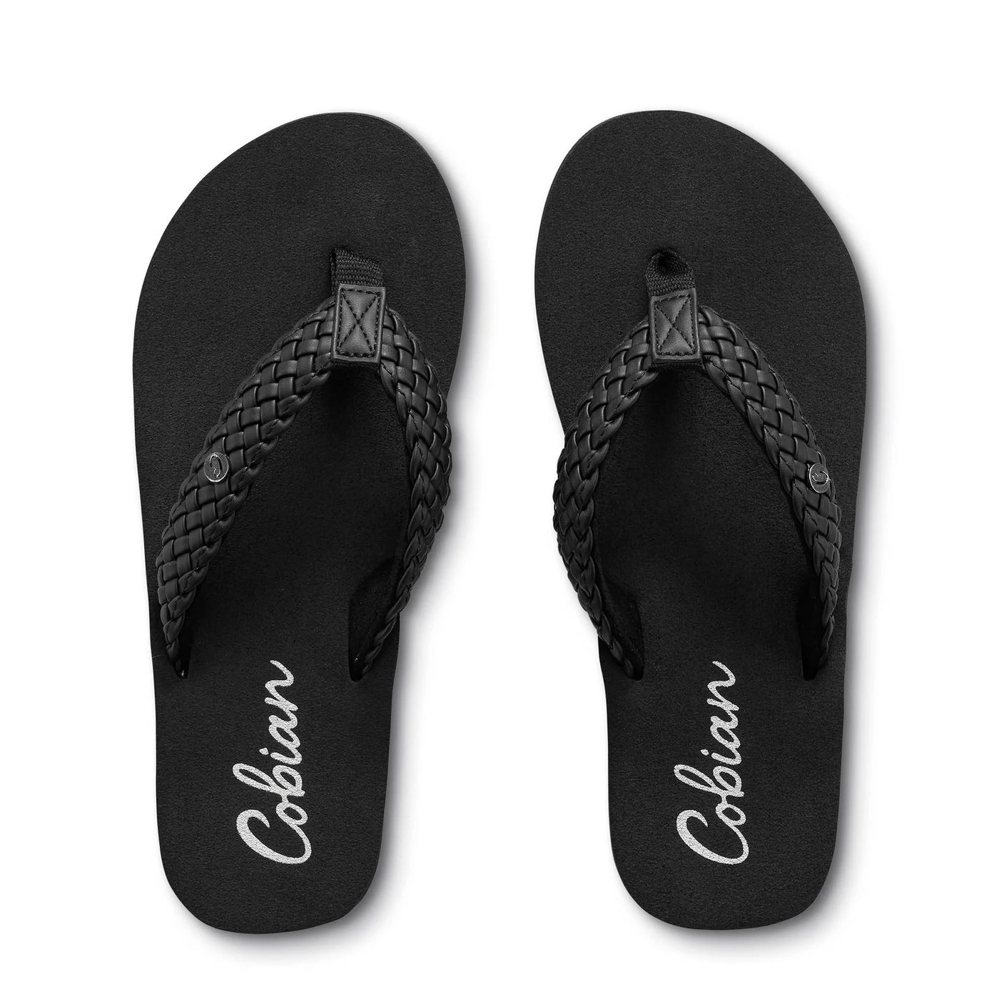 Cobian Womens Braided Bounce Black Sandals