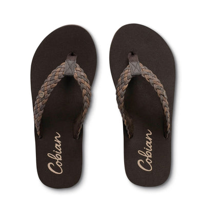 Cobian Womens Braided Bounce Chocolate Sandals