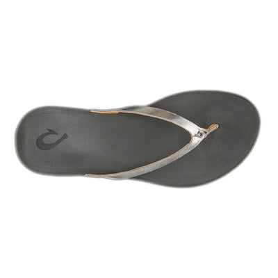 Olukai Womens Ho'opio Silver/Charcoal Sandal