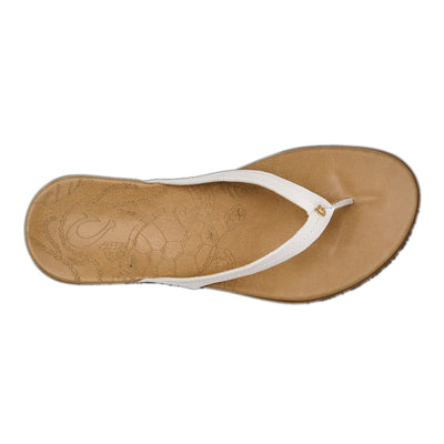 Olukai Womens Honu Bright White/Golden Sand Sandals