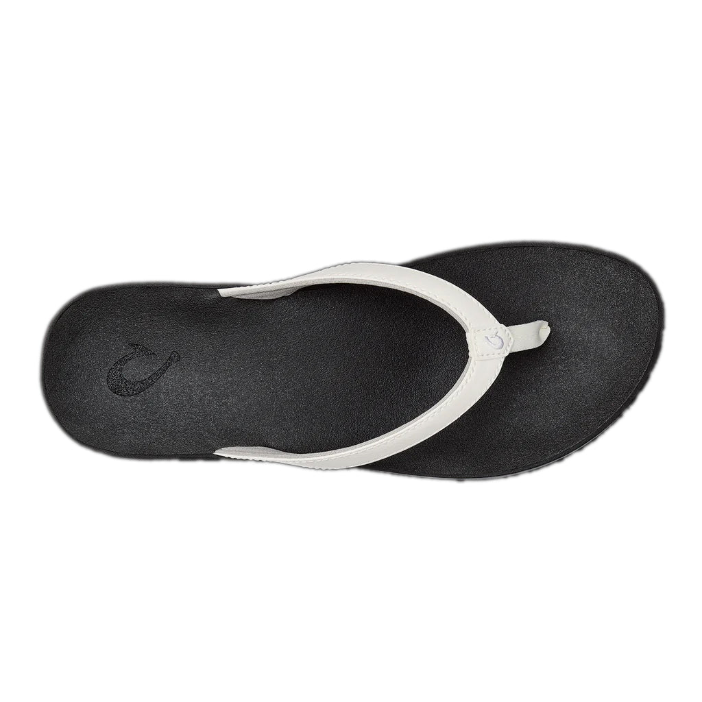 Olukai Womens Puawe White/Black Sandals