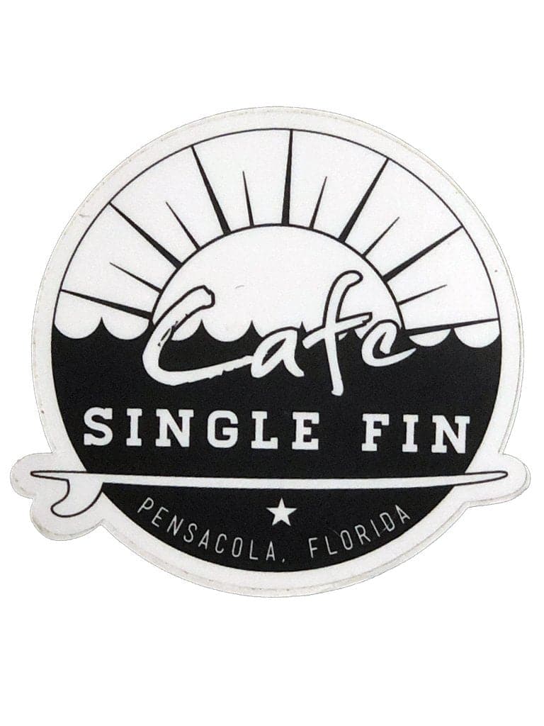 Cafe Single Fin 4" Sticker